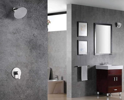sumerain Shower Faucet Brushed Nickel,Single Handle Solid Brass Rough-in Valve with Shower Arm and Showerhead