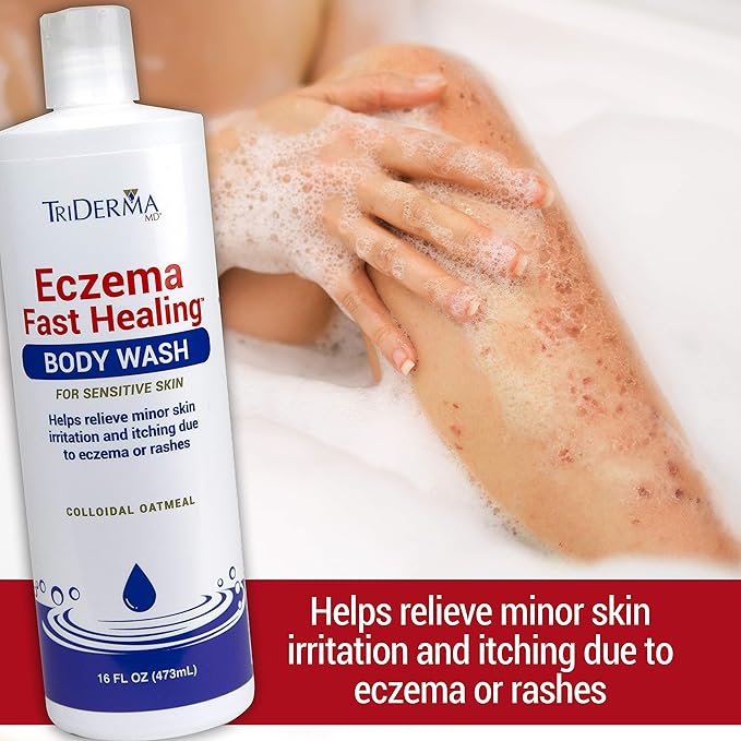 TriDerma Eczema Fast Healing Body Wash for Sensitive Skin 16 Ounces