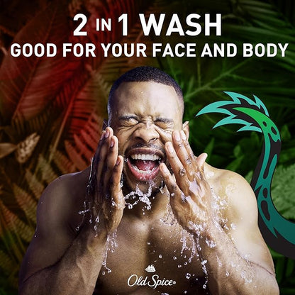 Old Spice Cleansing Body Wash for Men, 3X Defense, 24/7 Shower Fresh with Lasting Scent, 2-in-1 Body & Face Wash, Dragonblast Scent, 24 oz (Pack of 4)