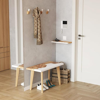 RWA Straight Edge Floating Shelf – Unique Wood Floating Shelf for Wall Decor, Living Room, Bedroom, or Bathroom – Sleek Decorative Wall Shelves for Home & Office (Straight/White, Large - 24x7)