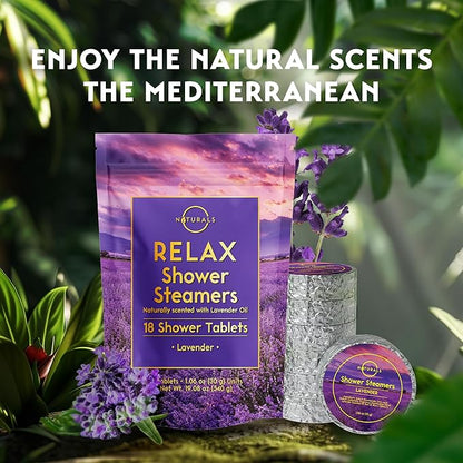 Shower Steamers Aromatherapy - Birthday Gifts for Women - Shower Bombs Aromatherapy, Spa Day Essentials, Relaxation Spa Gifts - Self Care Unique Gifts for Women and Men (Lavender 18 Count)