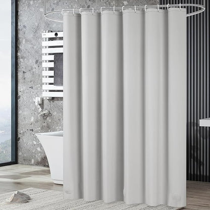 UFRIDAY Grey Shower Curtain Liner Premium PEVA 72 x72 inch,Heavy Duty Shower Curtain with 3 Weighted Magnets, Plastic Waterproof Grey Shower Curtains for Bathroom with 12 Hooks