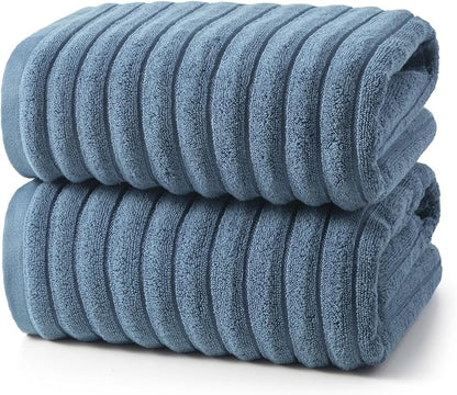 REDKISS 2 Pack Large Bath Towels 31×63 inches, 100% Cotton, Super Soft and Absorbent, Quick-Dry Towels, Perfect for Bathroom,Plush Shower Towels-Blue
