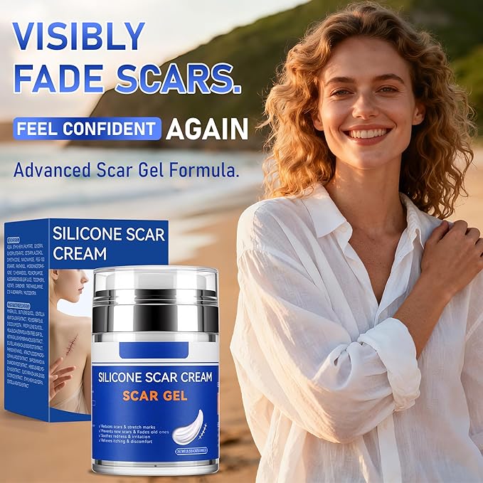 Silicone Scar Cream Gel - [3.53 oz / 100g] Jumbo Value Pack - Advanced Gel for Old & New Scars, C-Section, Stretch Marks, Surgery, Acne, Burns, Keloids - Face & Body