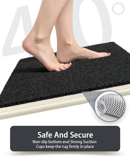 Mecko Non Slip Shower Mats,17x30 Inch,Anti-Slip Bathtub Mats with Suction Cups for Bathroom, Foot Scrubber Loofah Bath Mats for Shower, Quick Drying Shower Stall Mats for Wet Areas (Black)