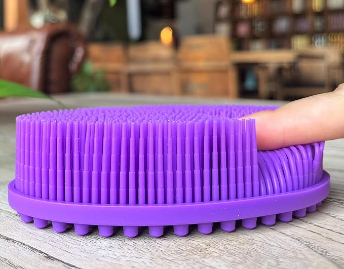 Premium Sensory Brush for Kids or Autism,Soft Silicone Body Scrubber,2 in 1 Sensory Room Occupational Therapy Fidget Brushes,Silicone Loofah,Pets Shower Brush Bath Brushes Shampoo Brush