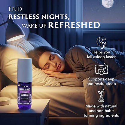 Lavender Sleep Spray with Melatonin - Stocking Stuffers for Teen Girls and Women – Natural Pillow Mist for Relaxing Sleep, Calming Bed Spray for Adults