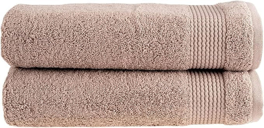 HALLEY Turkish Cotton Towels (Pack of 2) Bath Towels Super Soft Highly Absorbent 100% Cotton Towels for Bathroom and Kitchen for Mother’s Day (Taupe)