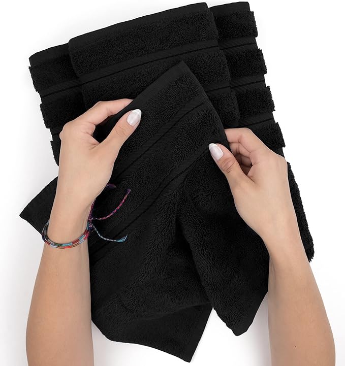 American Soft Linen 35x70 Jumbo Large Bath Towels, 600 GSM 100% Cotton Turkish Bath Sheet, Oversized Luxury Bath Towels for Bathroom Beach and Pool, Black