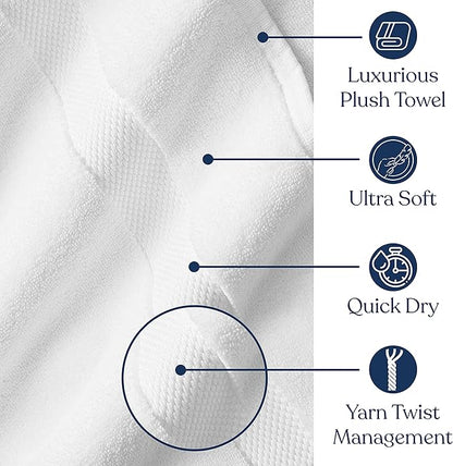 Delara Organic Cotton Luxuriously Plush Bath Sheet | GOTS & Oeko-TEX Certified | Premium Hotel Quality Towels | Feather Touch Technology| 650 GSM Long Staple|Soft, Quick Dry & Ultra-Absorbent 36"x70"