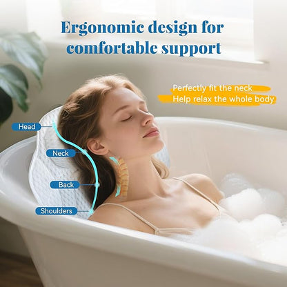 FerdY Shangri-La 47" Acrylic Freestanding Bathtub with Headrest, Small Classic Oval Shape Acrylic Soaking Bathtub with Brushed Nickel Drain & Overflow& Bath Pillow, cUPC Certified