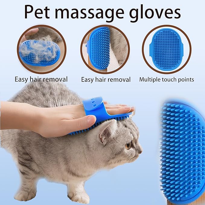 6PCS Pet Grooming Gloves |Pet Bath Brush|Pet Washing Gloves|Dog Bath Supplies|Dog Bath Brush | Dog Bath Gloves |for Bathing and Massaging Dogs and Cats