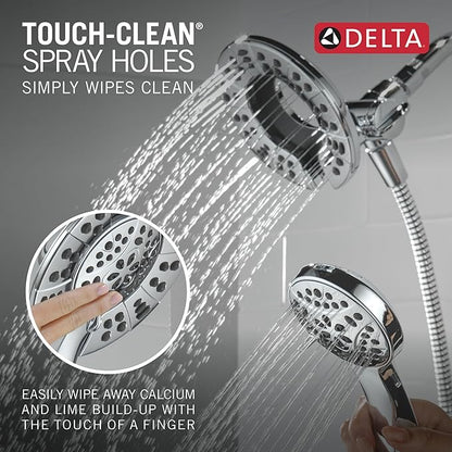 Delta Faucet Albion 14 Series Single-Handle Tub and Shower Faucet Set, Chrome Shower Trim Kit with 4-Setting In2ition 2-in-1 Dual Hand Held Shower Head, Chrome T144855-I (Valve Not Included)