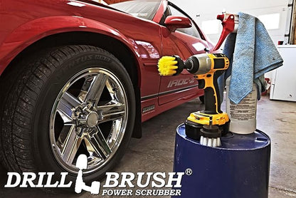 Bathroom Accessories - Drill Brush - Cleaning Supplies - Grout Cleaner - 2-inch Round Spin Brush - Scrub - Bathtub - Shower Curtain - Bath Mat - Hard Water Stain Remover - Shower Door - Glass Cleaner