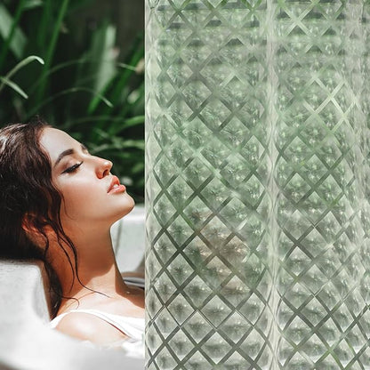 UFRIDAY Shower Stall Curtain 48 x78 inch Plastic Clear Shower Curtain Liner,Waterproof Shower Liner Transparent 3D Water Cube Bath Curtain See Through Shower Curtains Liner Clear with 3 Strong Magnets