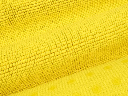 Cotton Paradise 100% Cotton Non Slip Bath Mats for Bathroom, 17x24 inch Soft Absorbent Quick Dry Machine Washable Floor Bath Mat, Yellow