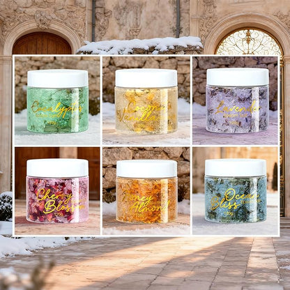 Christmas Gifts for Women - 9-Piece Floral Epsom Salt Gift Set for Women with 6 x 120g Epsom Salt, Bath and Body Gift Set in Elegant Box | Mothers Day Gifts, Birthday Gifts for Men