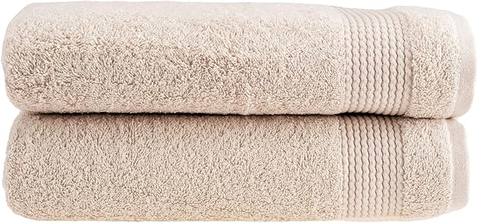 HALLEY Turkish Cotton Towels (Pack of 2) Bath Towels Super Soft Highly Absorbent 100% Cotton Towels for Bathroom and Kitchen for Mother’s Day (Ivory White)