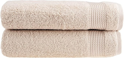 HALLEY Turkish Cotton Towels (Pack of 2) Bath Towels Super Soft Highly Absorbent 100% Cotton Towels for Bathroom and Kitchen for Mother’s Day (Ivory White)