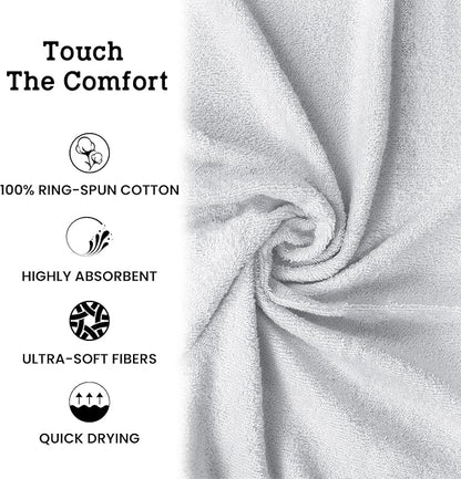 Casa Lino Face Towels & Body Wash Cloths for Showering - 100% Cotton Wash Cloths for Bathroom - Highly Absorbent & Quick Drying Washcloth Set - Cotton Washcloths 24 Pack (12" x 12") - (Multicolor I)