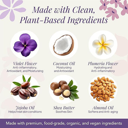 Saavy Naturals Natural Soap Bar Plumeria Violet- Plant-Based Ingredients (1LB)