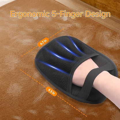 2-in-1 Pet Hair Removal Glove Set for Cats & Dogs, Five-Finger Electrostatic Pet Hair Gloves & Grooming Glove ，Reusable Magic Brush Pet Hair Remover Tool for Laundry，Carpet,Car Seat，Couch