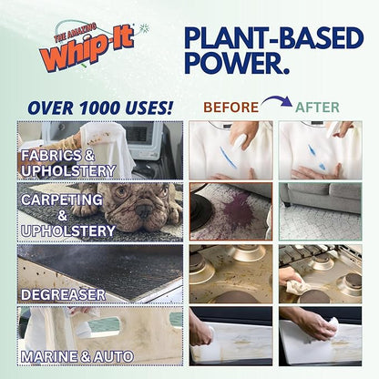 Whip It Cleaner Concentrate, Multi Purpose Stain Remover, Plant Based Enzyme Cleaner, Cleaning Food, Grease, Coffee, Wine, Baby Stains, Over 500 uses, Made in the USA, 1 Gallon,128-ounce