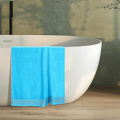 Belizzi Home Cotton 2 Pack Oversized Bath Sheet 35 x 70, Large Bath Sheet, Ultra Absorbent, Compact, Eco-Friendly and 100% Recyclable, Quick Drying and Lightweight Towel - Turquoise Blue