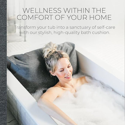 BADESOFA® Luxury Bath Pillow M - Lusciously Soft & Comfortable Tub Pillow for Bathtub - Washable & Quick-Drying Bath Back Pillow - Non-Slip Full Body Tub Pillow - Luxury Spa Cushion in Charcoal