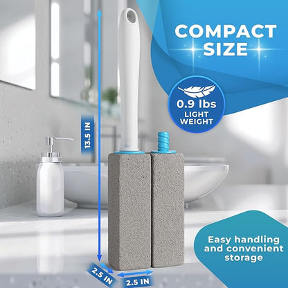 Pumice Stone Toilet Bowl Cleaner with Handle (6-Pack) – Hard Water Stain & Toilet Ring Remover – Natural Volcanic Stone Cleaner