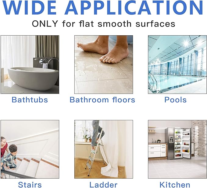 Supkiir Bathtub Non Slip Stickers, 24 PCS Anti Slip Adhesive Shower Treads with Scraper for Bath, Tub, Shower, Pool, Stairs, Ladders, Kitchen, 15’’