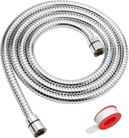 Shower Hose, 69 Inches Extra Long Stainless Steel Handheld Shower Head Hose with Brass Insert and Nut - Durable and Flexible(Chrome)