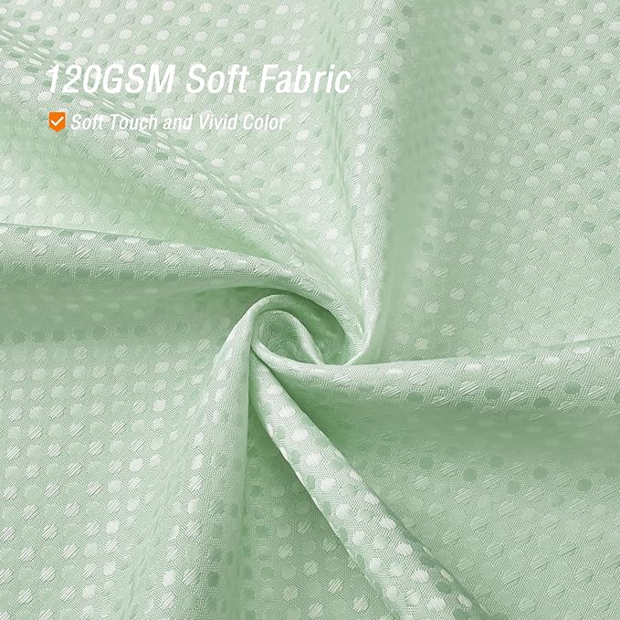 Gibelle Small Stall Shower Curtain 36 x 72, Narrow Half Waffle Weave Textured Fabric Shower Curtain for Bathroom, Water Repellent, Machine Washable, Mint Green
