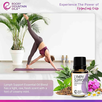 Rocky Mountain Oils Lymph Support Essential Oil Blend with 100% Pure and Natural Essential Oils - Lymphatic Oil, Massage Oil for Massage Therapy - 15ml