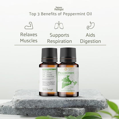 Peppermint Essential Oil - Direct from Norex Flavours India - Steam Distilled - Aceite Esencial de Menta for Aromatherapy, Massage, Diffuser, DIY Candle and Soap Making - 2lbs