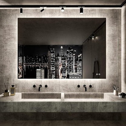 TETOTE 40 x 32 Inch LED Backlit Bathroom Vanity Mirror,Anti-Fog,Dimmable,CRI90+,Touch Button,Water Proof,Horizontal/Vertical Wall Mounted with Light