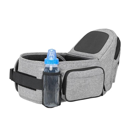Tushbaby - Original Hip Carrier for Babies and Toddlers, Certified Safe, Lightweight Design, Built-in Storage, Nursing Support, No Foam Padding, (Grey)