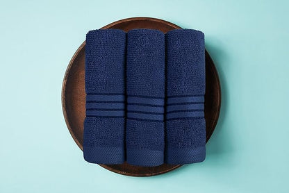 Utopia Towels 8 Piece Premium Towel Set, 2 Bath, 2 Hand, and 4 Washcloths, 100% Ring Spun Cotton, Highly Absorbent Towels for Bathroom, Sports, and Hotel, Navy