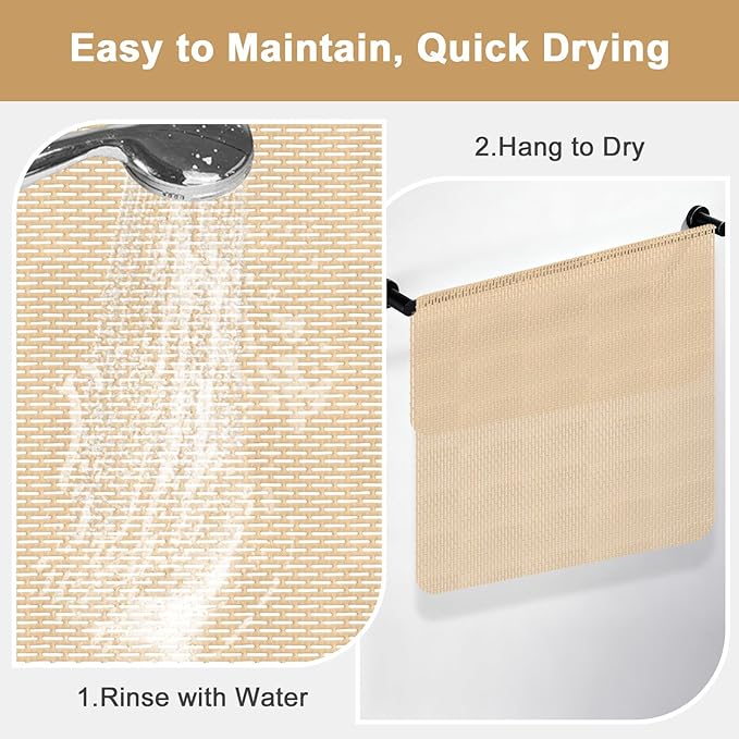 Extra Large Shower Mat: 47"x32" Non Slip Shower Mats for Inside Shower, PVC Anti Slip Shower Stall Mats No Odor, Trimmable Walk in Shower Mats for Elderly Kids