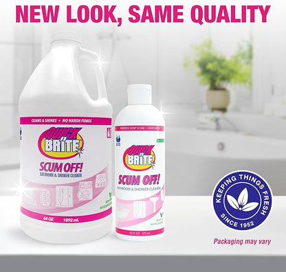 Quick 'n Brite Scum Off Shower Cleaner - No Scrub, No Harsh Chemical Daily Shower Cleaner, Multi-Surface All-Purpose Cleaner 64 Oz (Packaging May Vary)