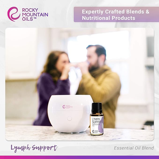 Rocky Mountain Oils Lymph Support Essential Oil Blend with 100% Pure and Natural Essential Oils - Lymphatic Oil, Massage Oil for Massage Therapy - 15ml