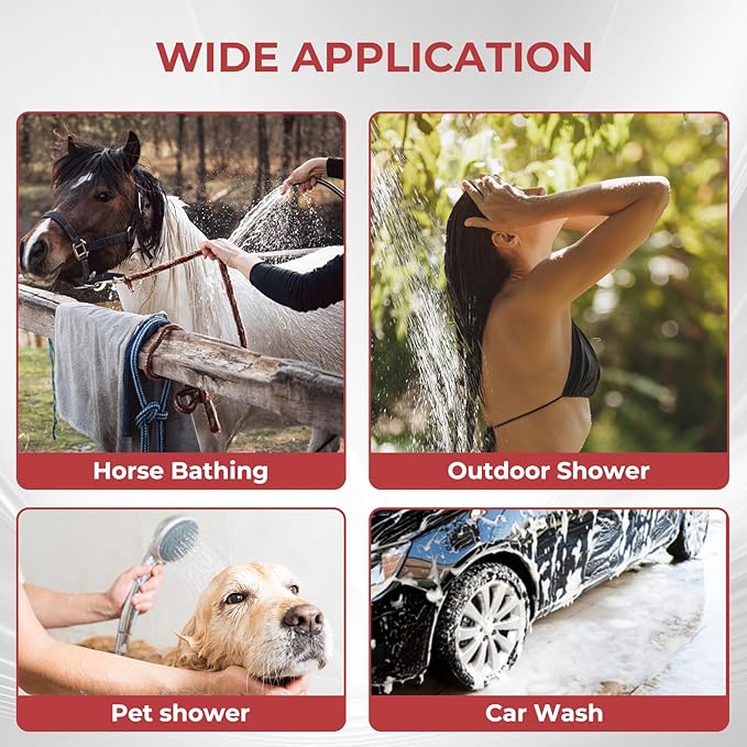 CAMPLUX Pet Washing Hose Attachment with Soap Dispenser, 11.48 FT Hose, 8-in-1 Sprayer Mode for Watering Flowers, Car Wash, Dog and Horse Showering