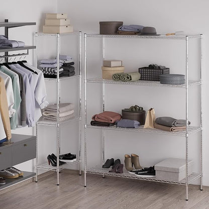 21" Deep x 54" Wide x 74" Height Wire Shelving Kit | 4-Tier | NSF Commercial Storage Rack Unit