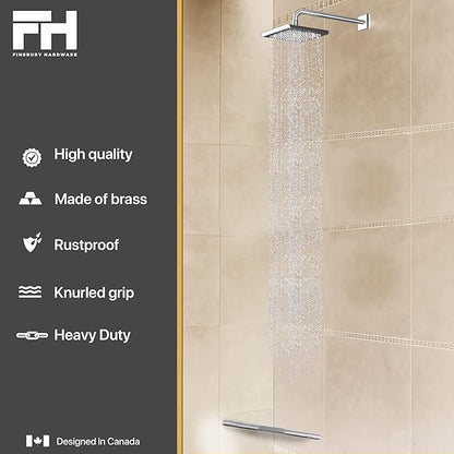 Shower Foot Rest, Corner Shower Bar for Shaving Legs, Wall Mounted Hotel Shower Foot Ledge, Brass Bar Bathroom Foot Step (Satin Nickel)