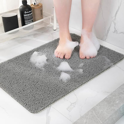 Non-Slip Bathtub Mat, Anti Slip Shower Mat, Fast Drying Bathtub Mats, Foot Scrubber Mat, Anti Slip Mat for Tub, Floor, Bathroom, Kitchen, Home, Hotel (Grey 47"×16")