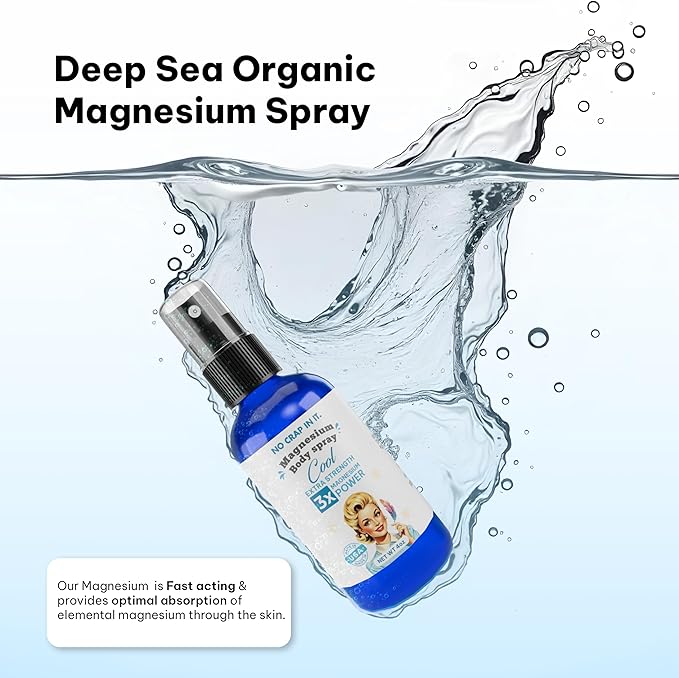 No Crap In It Magnesium Spray, Triple Action!- Your Way to Wellness | Immediate Relief with Our Unique Magnesium Glycinate, Citrate, Chloride Blend Spray (Cool)