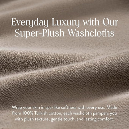Brooklinen Super-Plush Turkish Cotton Washcloths - Set of 2 - Cotton, 820 GSM, Highly Absorbent, Machine Washable, Perfect for Home & Bathroom (13" x 13", Driftwood)