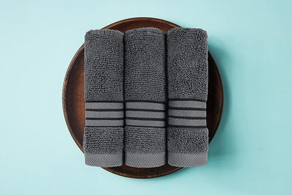 Utopia Towels 8 Piece Premium Towel Set, 2 Bath, 2 Hand, and 4 Washcloths, 100% Ring Spun Cotton, Highly Absorbent Towels for Bathroom, Sports, and Hotel, Grey