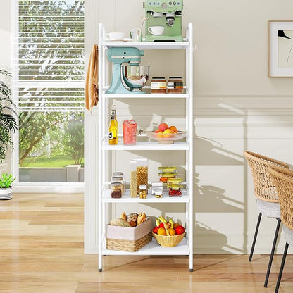 HDANI Storage Shelves,5-Tier Metal Storage Rack with Shelf,Shelf Organizer,Garage Standing Shelving Unit for Laundry,Bathroom,Kitchen,Pantry, Closet,23.6''W X 13.8''D X 63''H,White