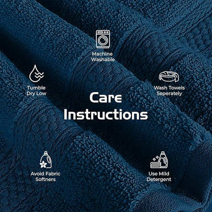 RIVERSIDE 12 Pack Premium 100% Cotton Face Washcloths, 550 GSM, 12 x 12 Inches, Soft, Absorbent Towels for Body & Shower, Bathroom Wash Clothes, Durable Face Towels Set for Spa, Gym, Opal Blue